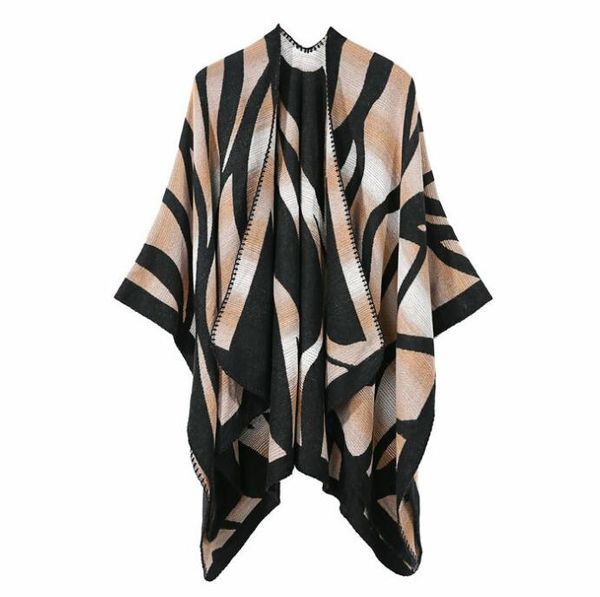 2018 women autumn winter zebra pattern knitting cardigan poncho animal print knitting thick capes, White;black
2018 women autumn winter zebra pattern knitting cardigan poncho animal print knitting thick capes, White;black