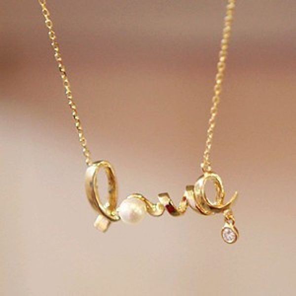 2018 simple gold color love letter pearl crystal pendant necklace for women choker necklaces collar collier ras du cou femme, Silver
2018 simple gold color love letter pearl crystal pendant necklace for women choker necklaces collar collier ras du cou femme, Silver