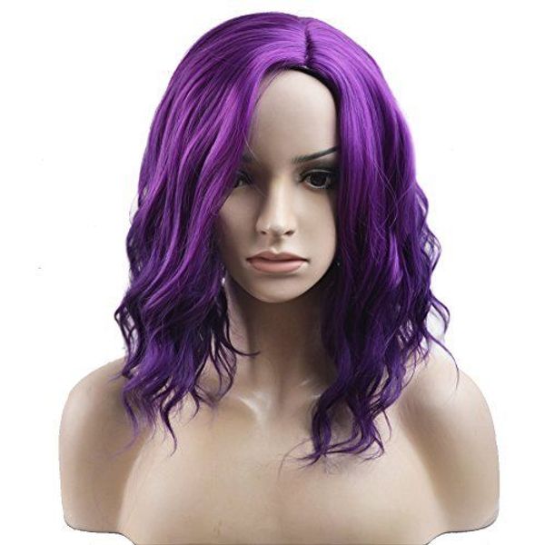 short curly bob wig charming women girls beach wave wigs for cosplay mix purple, Black
short curly bob wig charming women girls beach wave wigs for cosplay mix purple, Black