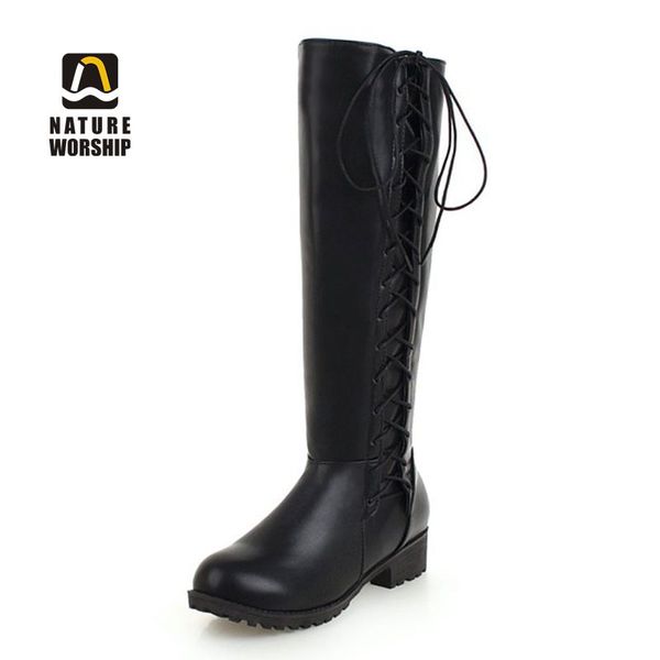 winter women plus size shoes long boots fashion casual lace-up cross-tied med heels round toe fleeces worm inside rome platform, Black
winter women plus size shoes long boots fashion casual lace-up cross-tied med heels round toe fleeces worm inside rome platform, Black
