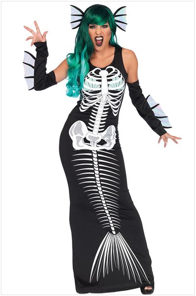 halloween women mermaid skull design dresses costumes 3pcs stage clothing holiday clothes apparel, Black
halloween women mermaid skull design dresses costumes 3pcs stage clothing holiday clothes apparel, Black