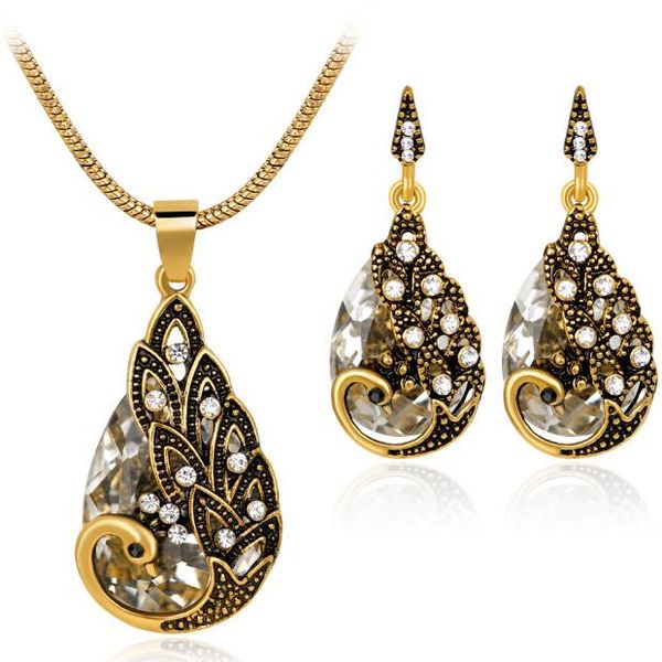 retro fashion diy peacock jewelry alloy set with diamond and gemstone lady's personalized animal necklace set, Silver
retro fashion diy peacock jewelry alloy set with diamond and gemstone lady's personalized animal necklace set, Silver