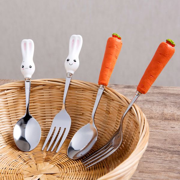 cute rabbit carrot dessert spoon fork tableware ceramic stainless steel coffee tea ice cream soup spoon scoop for kids
cute rabbit carrot dessert spoon fork tableware ceramic stainless steel coffee tea ice cream soup spoon scoop for kids