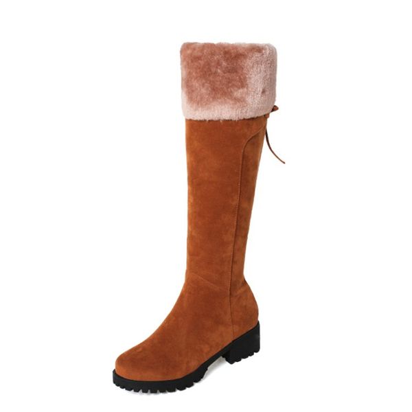 fashion women snow boots knee-high nubuck leather round toe warm fur winter large size 35-44 handmade for females, Black
fashion women snow boots knee-high nubuck leather round toe warm fur winter large size 35-44 handmade for females, Black