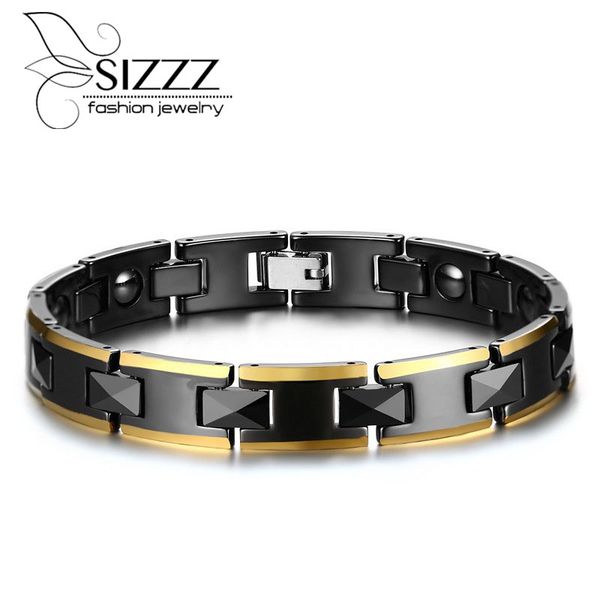sizzz european and american style jewelry 10mm wide ceramic black stone trend bracelet&bangles for men, Golden;silver
sizzz european and american style jewelry 10mm wide ceramic black stone trend bracelet&bangles for men, Golden;silver