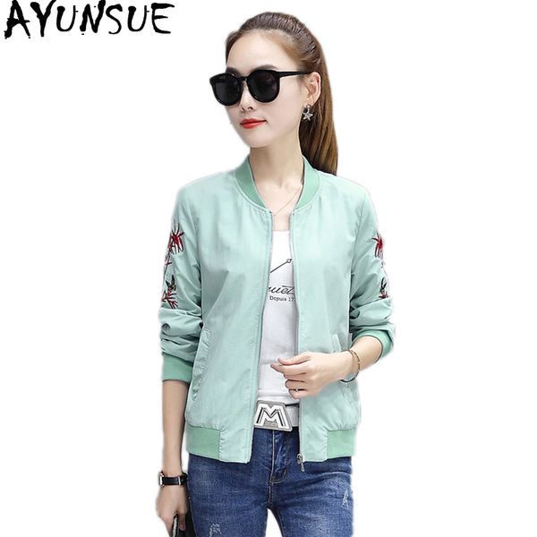 ayunsue baseball jacket women clothes plus size coat 2018 embroidery women's spring autumn korean jackets casaco feminino kj394, Black;brown
ayunsue baseball jacket women clothes plus size coat 2018 embroidery women's spring autumn korean jackets casaco feminino kj394, Black;brown