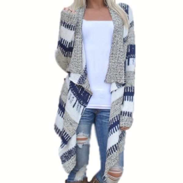 spring autumn women cardigan casual patchwork color long sweater american europe style outwear knitted coat clothing, White;black
spring autumn women cardigan casual patchwork color long sweater american europe style outwear knitted coat clothing, White;black