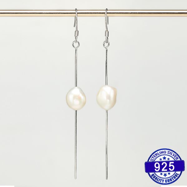 daimi 925 sterling silver earring 9-10mm freshwater cultured pearl earrings total length 7.5cm snake chain drop earrings, Golden;silver
daimi 925 sterling silver earring 9-10mm freshwater cultured pearl earrings total length 7.5cm snake chain drop earrings, Golden;silver