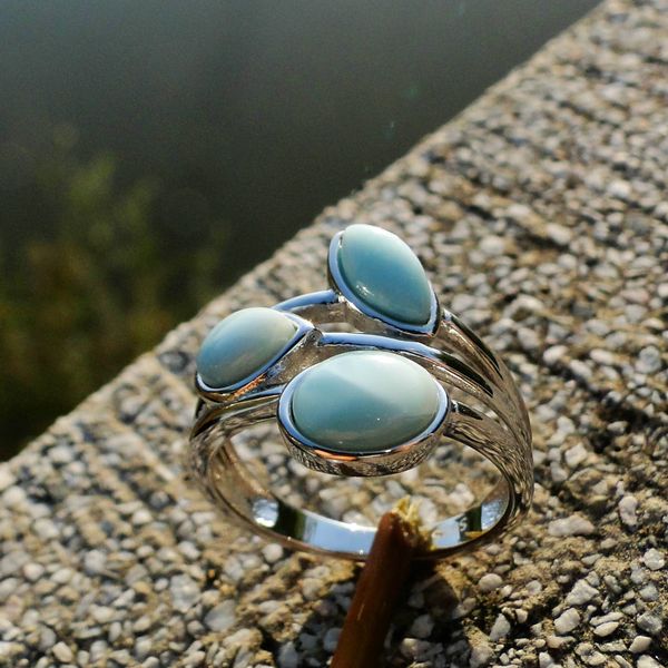 dj ch genuine larimar branch leaf ring rhodium on 925 sterling silver stefilia's stone genstone rings wedding engagement bands, Golden;silver
dj ch genuine larimar branch leaf ring rhodium on 925 sterling silver stefilia's stone genstone rings wedding engagement bands, Golden;silver