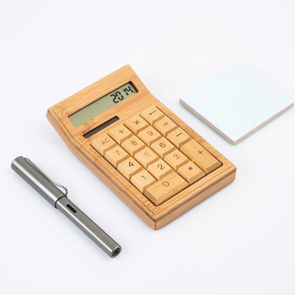 Bamboo Solar Calculator Wooden Mini Calculators Automatically Powers Off Natural Handcraft Calculator Wholesale