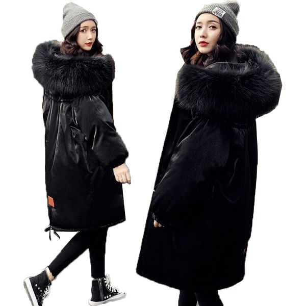 2018 winter down jacket womens white duck down parkas female long big fur collar large size jackets womens warm jacket coat, Black
2018 winter down jacket womens white duck down parkas female long big fur collar large size jackets womens warm jacket coat, Black