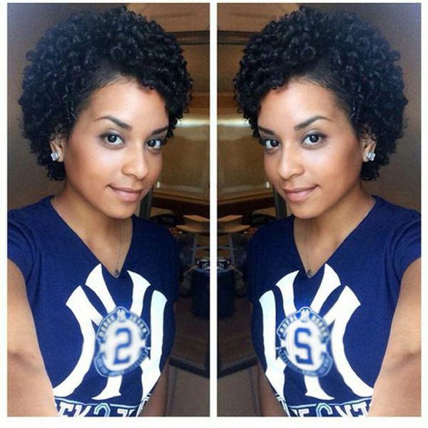brazilian hair african ameri short kinky curly wig simulation human hair curly wigs in stock, Black
brazilian hair african ameri short kinky curly wig simulation human hair curly wigs in stock, Black