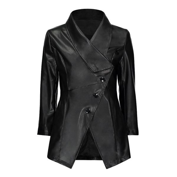gothic pu mptorcycel coat winter autumn slim button outerwear criss-cross lapel europe style jacket women fashion coats, Black
gothic pu mptorcycel coat winter autumn slim button outerwear criss-cross lapel europe style jacket women fashion coats, Black