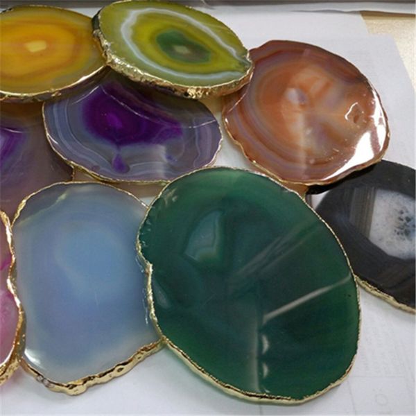 gold color blue green pink stone slice coasters plate for cup drink jewelry display tool home decor table protection heat resist, Black;white
gold color blue green pink stone slice coasters plate for cup drink jewelry display tool home decor table protection heat resist, Black;white