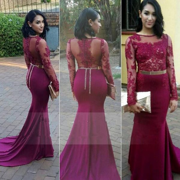 elegant long sleeves mermaid evening dresses sheer bateau neck lace appliques see through bodice fitted prom party gowns custom made, Black;red
elegant long sleeves mermaid evening dresses sheer bateau neck lace appliques see through bodice fitted prom party gowns custom made, Black;red