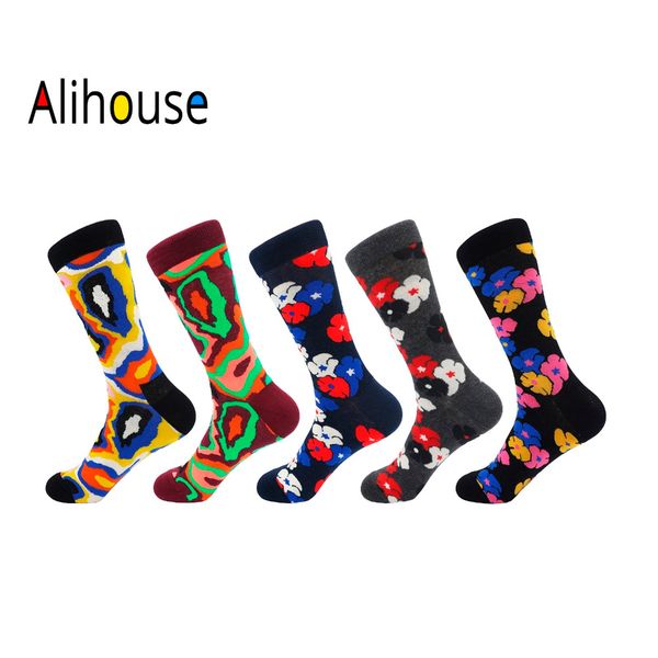 alihouse 5 pairs/lot novelty men's colorful combed cotton vintage flowers casual crew dress socks size us 7.5-12, Black
alihouse 5 pairs/lot novelty men's colorful combed cotton vintage flowers casual crew dress socks size us 7.5-12, Black
