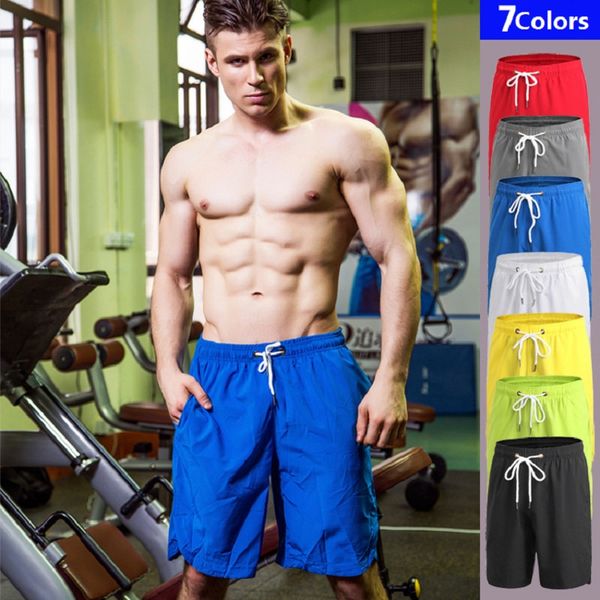 mens light weight gym workout running shorts training soccer tennis solid men's summer shorts basketball sport running, Black;blue