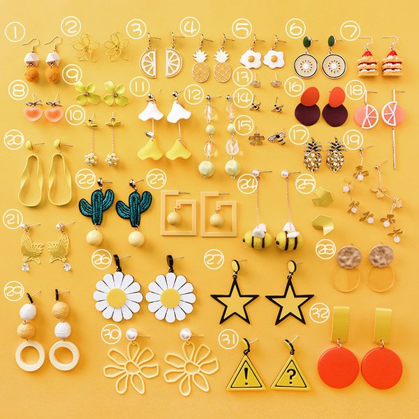 2018 summer korean earrings girl cute orange coconut tree flower fruit star drop earrings for women fashion jewelry accessories, Silver
2018 summer korean earrings girl cute orange coconut tree flower fruit star drop earrings for women fashion jewelry accessories, Silver
