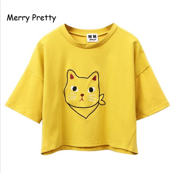 merry pretty women animal cat embroidery crop 2018 sweet style girl cute short sleeve t shirt cotton summer kawai tee shirt, White
merry pretty women animal cat embroidery crop 2018 sweet style girl cute short sleeve t shirt cotton summer kawai tee shirt, White