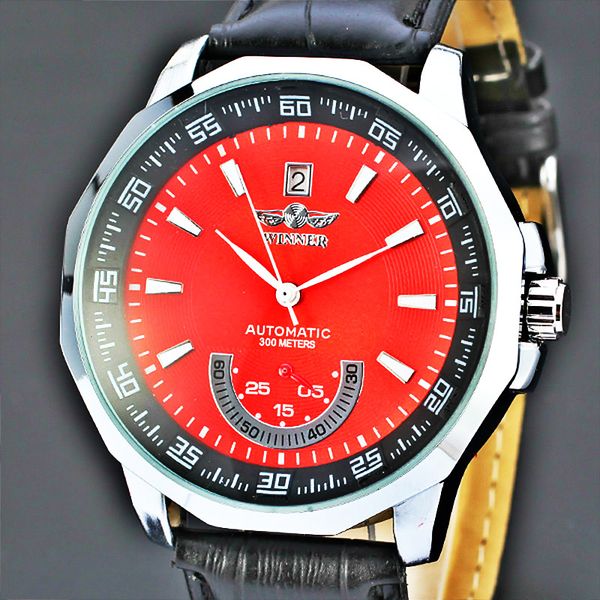 winner brand watch men genuine leather self-wind automatic watches fashion luxury date mechanical watch sports waterproof clock, Slivery;brown
winner brand watch men genuine leather self-wind automatic watches fashion luxury date mechanical watch sports waterproof clock, Slivery;brown