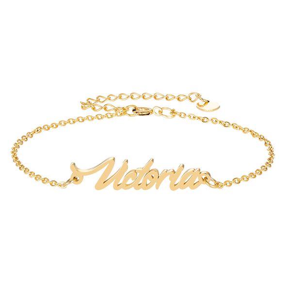 gold color stainless steel engrave script name " victoria " charm bracelets for women personalized custom bracelet charm link chri, Golden;silver
gold color stainless steel engrave script name " victoria " charm bracelets for women personalized custom bracelet charm link chri, Golden;silver