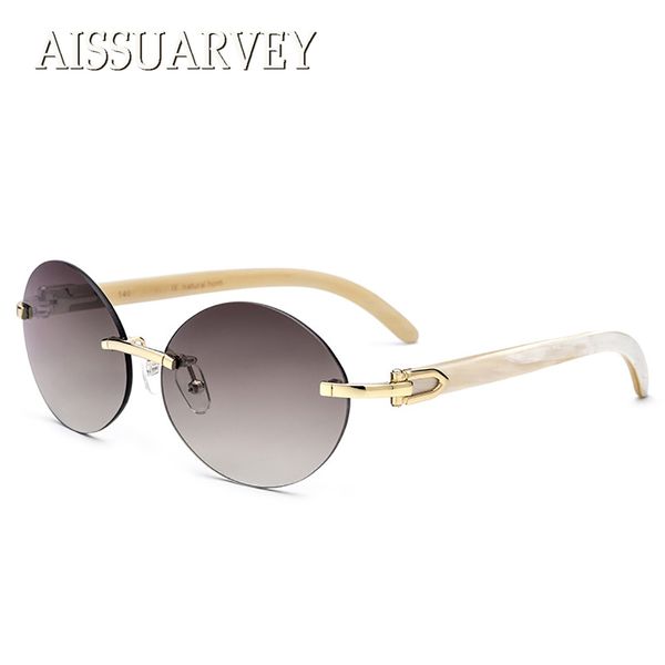 vintage fashion high sun man retro round sunglasses for glasses polarized quality brand rimless horn 2018 women, White;black 
vintage fashion high sun man retro round sunglasses for glasses polarized quality brand rimless horn 2018 women, White;black