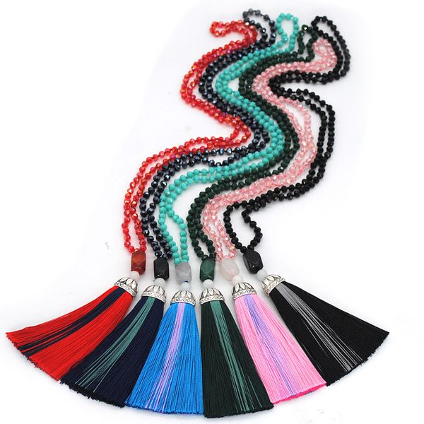 new fashion crystal long chain necklace cotton tassel necklace bohemian jewelry tassel chokers for women gifts mix colors yf, Silver
new fashion crystal long chain necklace cotton tassel necklace bohemian jewelry tassel chokers for women gifts mix colors yf, Silver