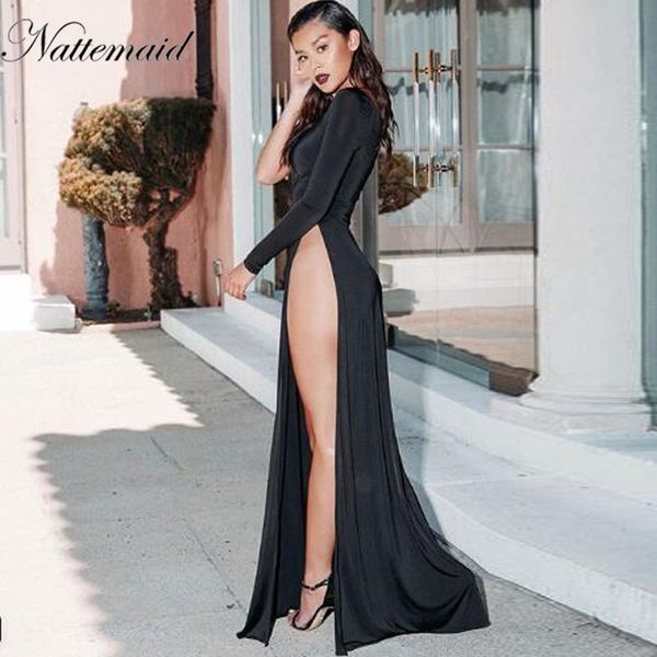nattemaid fashion deep v neck maxi dress women high split backless evening party dresses nighrtclub wear vestidos sale, White;black
nattemaid fashion deep v neck maxi dress women high split backless evening party dresses nighrtclub wear vestidos sale, White;black