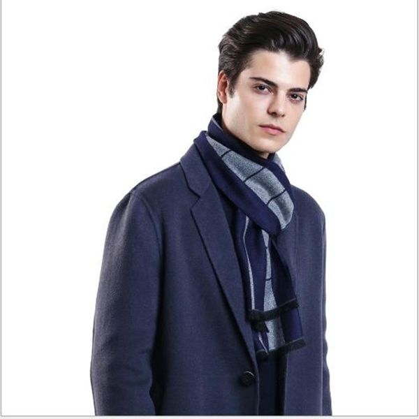fashion design casual autumn and winter men's scarves versatile simple scarf wawarmthrm, Blue;gray 
fashion design casual autumn and winter men's scarves versatile simple scarf wawarmthrm, Blue;gray