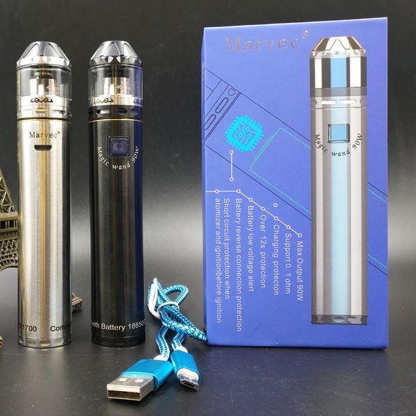 Authentic Marvec Magic Wand 90W Kit with 2.5ml Magic Wand RBA Tank 25mm Fit 21700 201700 18650 Battery DHL Free
Authentic Marvec Magic Wand 90W Kit with 2.5ml Magic Wand RBA Tank 25mm Fit 21700 201700 18650 Battery DHL Free