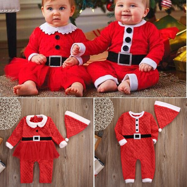 christmas party rompers newborn baby boys girls santa claus jumpsuit clothes casual warm outfits set 2pcs for 0-24m y18102907, White 
christmas party rompers newborn baby boys girls santa claus jumpsuit clothes casual warm outfits set 2pcs for 0-24m y18102907, White