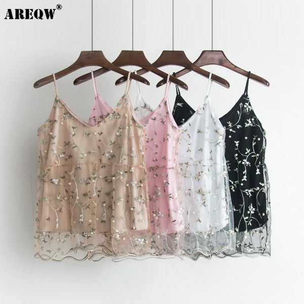 2018 spring / summer new lace floral embroidery mesh stitching v - neck vest thin strap camis women wave side black, White
2018 spring / summer new lace floral embroidery mesh stitching v - neck vest thin strap camis women wave side black, White