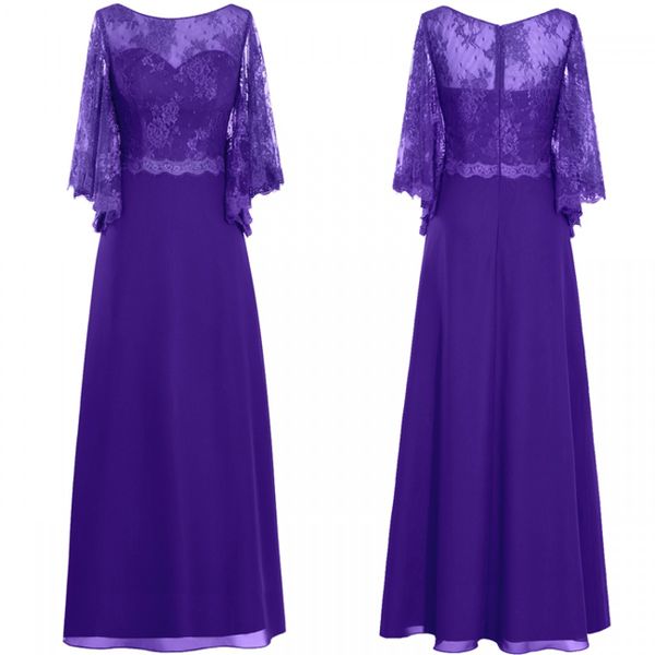 2018 purple lace mother of the bride groom dresses chiffon jewel sheer neck hollow stylish evening formal dress gowns, Black;red
2018 purple lace mother of the bride groom dresses chiffon jewel sheer neck hollow stylish evening formal dress gowns, Black;red