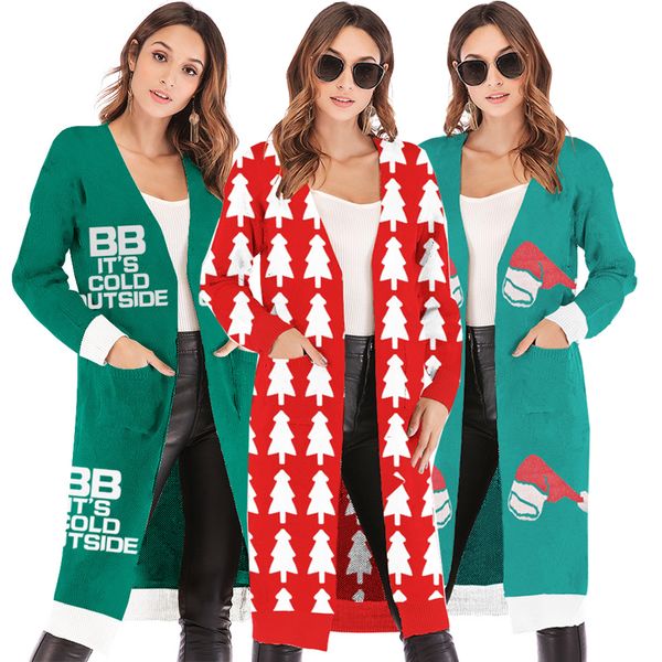 women's long knitted sweater coats 2018 winter autumn print floral christmas sweater ladies long cardigan pull femme hiver, White;black
women's long knitted sweater coats 2018 winter autumn print floral christmas sweater ladies long cardigan pull femme hiver, White;black