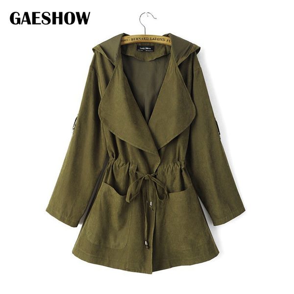 gaeshow autumn women casual hooded windbreaker coats turndown collar overcoat outwear solid color trench belt slim cardigan, Tan;black
gaeshow autumn women casual hooded windbreaker coats turndown collar overcoat outwear solid color trench belt slim cardigan, Tan;black
