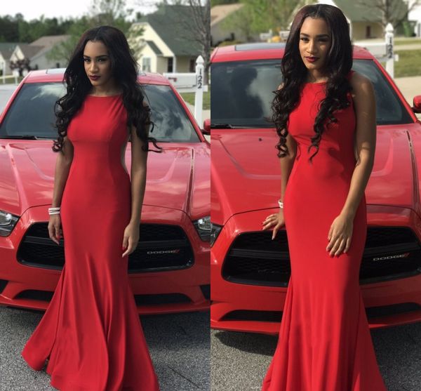 red simple 2019 new mermaid prom dresses jewel neck sweep train elegant evening formal dress vestidos de fiesta, Black
red simple 2019 new mermaid prom dresses jewel neck sweep train elegant evening formal dress vestidos de fiesta, Black