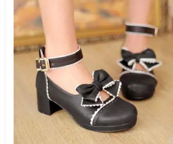 send 2018 new style autumn korean high heeled shoes women's coarse heel bowknot single shoes, Black
send 2018 new style autumn korean high heeled shoes women's coarse heel bowknot single shoes, Black