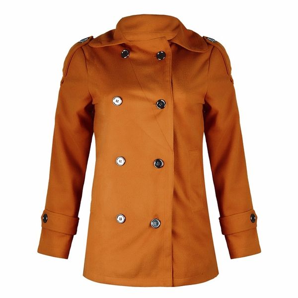 women's woolen coat jacket solid classic lady style double-breasted jacket coat for women female lady causal outerwear, Black
women's woolen coat jacket solid classic lady style double-breasted jacket coat for women female lady causal outerwear, Black