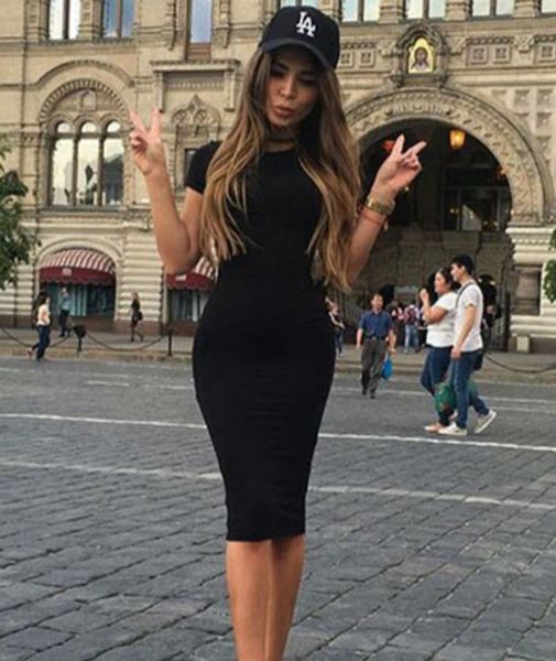 women knee length bodycon dress solid o neck sheath elastic short sleeve casual s- xl summer fashion clothes, Black;pink
women knee length bodycon dress solid o neck sheath elastic short sleeve casual s- xl summer fashion clothes, Black;pink