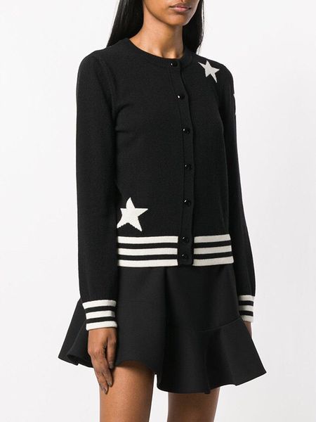 2018 fall and winter new fashion letter and star embroidery black white patchwork women casual woolen cardigans coat, White;black
2018 fall and winter new fashion letter and star embroidery black white patchwork women casual woolen cardigans coat, White;black