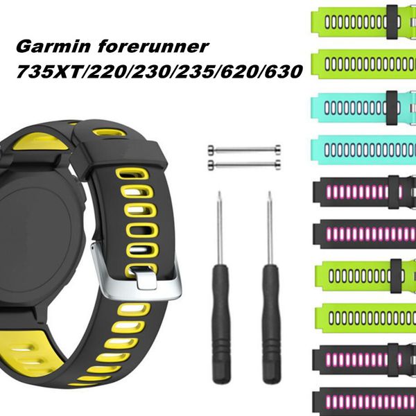 6 colors outdoor sport watch band for garmin forerunner 735xt/220/230/235/620/630 soft silicone strap for garmin forerunner, Black;brown
6 colors outdoor sport watch band for garmin forerunner 735xt/220/230/235/620/630 soft silicone strap for garmin forerunner, Black;brown