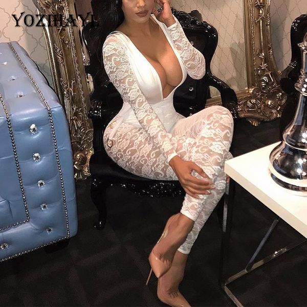 yozihayl women white deep v neck lace jumpsuit full sleeve patchwork see through mesh party jumpsuit ladies long trousers, Black;white
yozihayl women white deep v neck lace jumpsuit full sleeve patchwork see through mesh party jumpsuit ladies long trousers, Black;white
