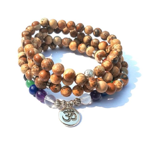 high quality ancient silver om pendant chakra yoga bracelet natural 8mm picture stone 108 bracelet wholesale women jewelry, Black
high quality ancient silver om pendant chakra yoga bracelet natural 8mm picture stone 108 bracelet wholesale women jewelry, Black