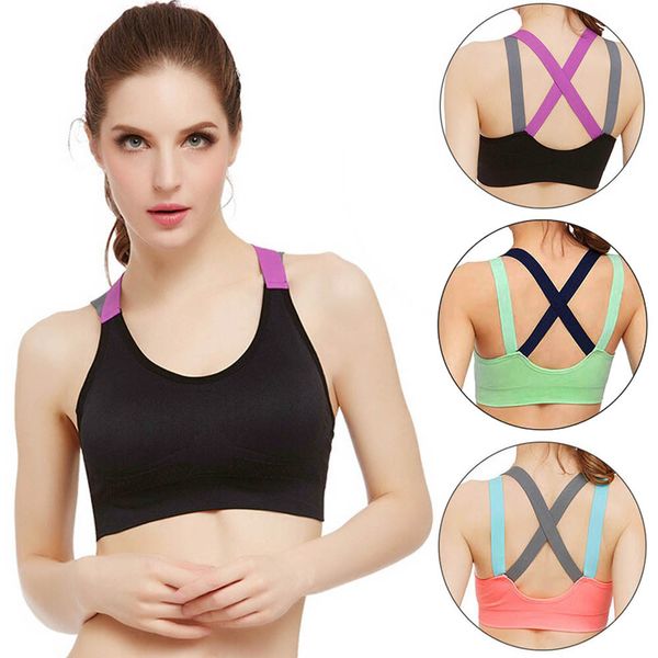 women sport gym yoga workout bra running padded fitness vest nylon spandex padded solid sport bras gym fitness a7, White;black
women sport gym yoga workout bra running padded fitness vest nylon spandex padded solid sport bras gym fitness a7, White;black