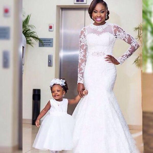 african long sleeve mermaid wedding dress sheer jewel neck illusion sleeves lace appliques bridal gowns with beaded sash sweep train, White
african long sleeve mermaid wedding dress sheer jewel neck illusion sleeves lace appliques bridal gowns with beaded sash sweep train, White