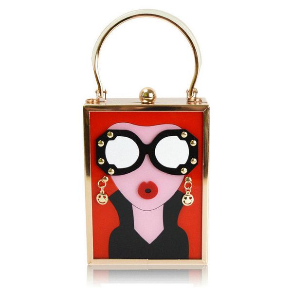 women's vintage glasses red lip image party bag acrylic tote fashion earring elegant handbag metal chain mini cross body bags
women's vintage glasses red lip image party bag acrylic tote fashion earring elegant handbag metal chain mini cross body bags
