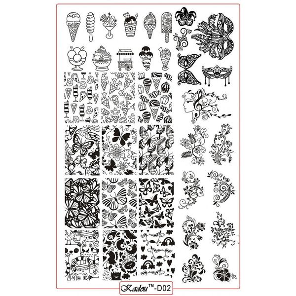 1pc 14.5*9.5cm rectangle nail stamping plates template beautiful flower butterfly design manicure nail art stamp image plate k02, White
1pc 14.5*9.5cm rectangle nail stamping plates template beautiful flower butterfly design manicure nail art stamp image plate k02, White