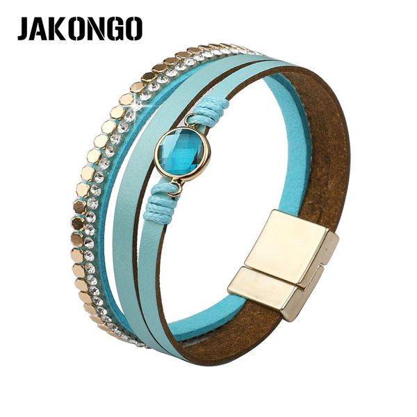 jakongo multilayer leather bracelet green glass bead with crystal bracelet magnetic cuff for women fashion jewelry gift, White
jakongo multilayer leather bracelet green glass bead with crystal bracelet magnetic cuff for women fashion jewelry gift, White