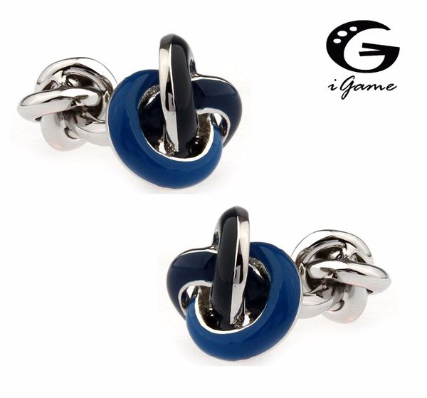 igame factory price retail designer cufflinks blue color brass material metal knot design ing, Silver;golden
igame factory price retail designer cufflinks blue color brass material metal knot design ing, Silver;golden