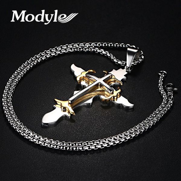 whole salemodyle stainless steel men's large layered cross pendant necklace for men jewelry with 24 inch box chain, Silver
whole salemodyle stainless steel men's large layered cross pendant necklace for men jewelry with 24 inch box chain, Silver